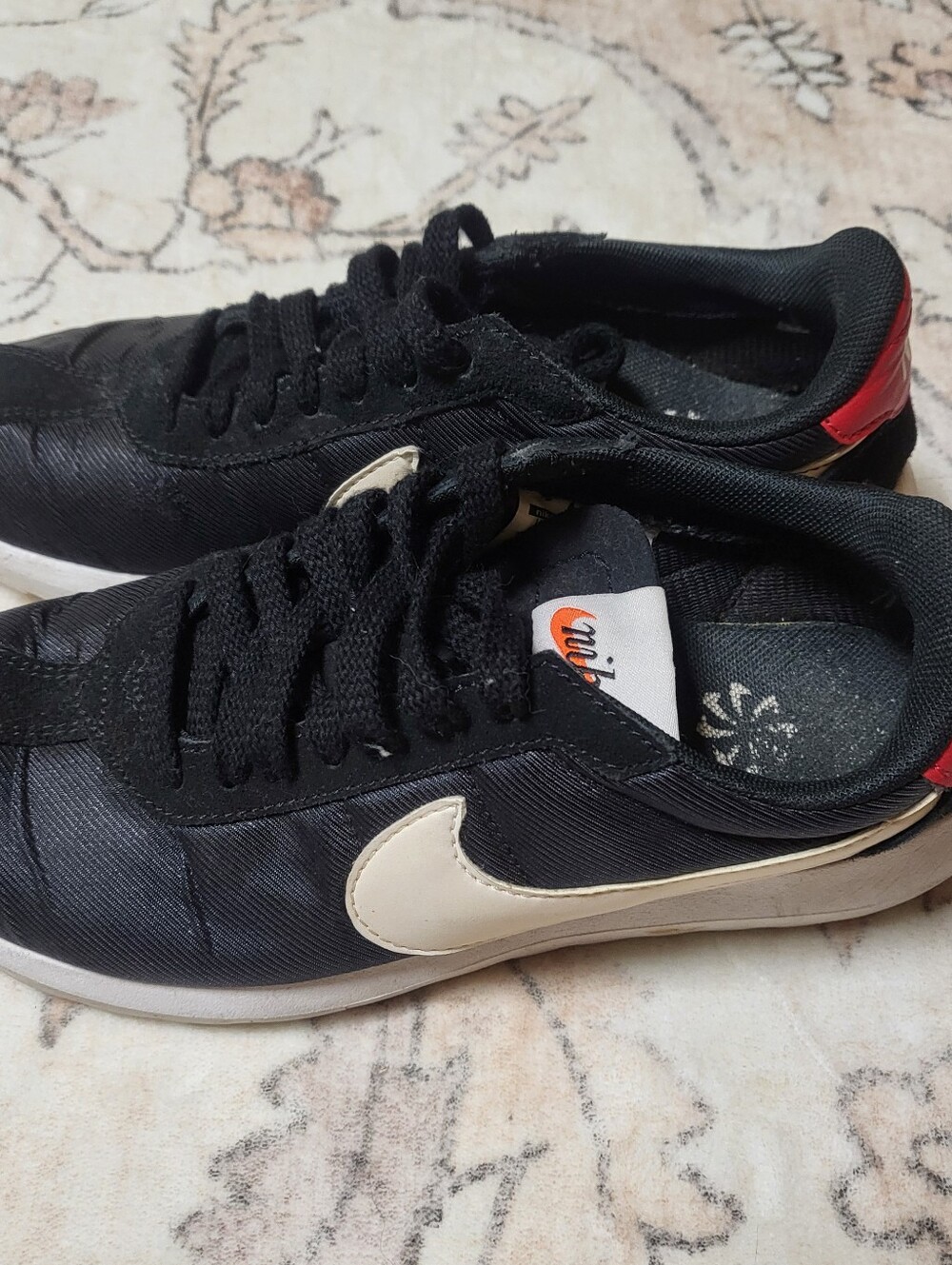 Nike Roshrun  White Swoosh and Red Heel Accent,